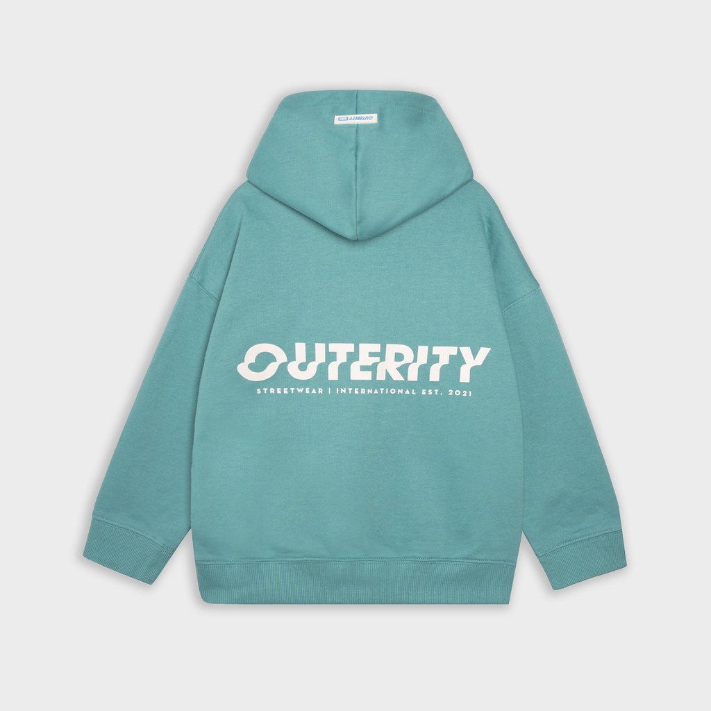 Áo khoác Hoodie trẻ em OuterityKids / Xanh bạc hà / Nỉ da cá - ORK203