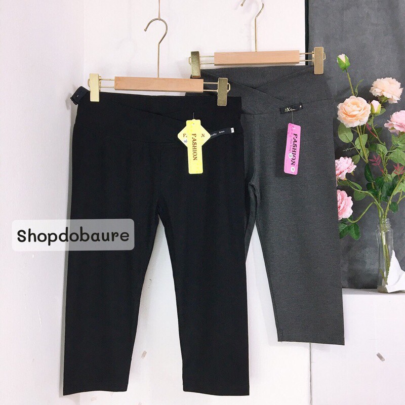 Quần legging bầu cạp chéo dáng lỡ