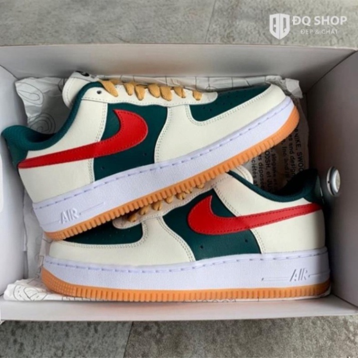 Giày Sneaker nam nữ cao cấp full bill box, giày thể thao Jordan AF1 cổ thấp da lộn màu xanh đỏ đế cao, form đẹp M11 | BigBuy360 - bigbuy360.vn
