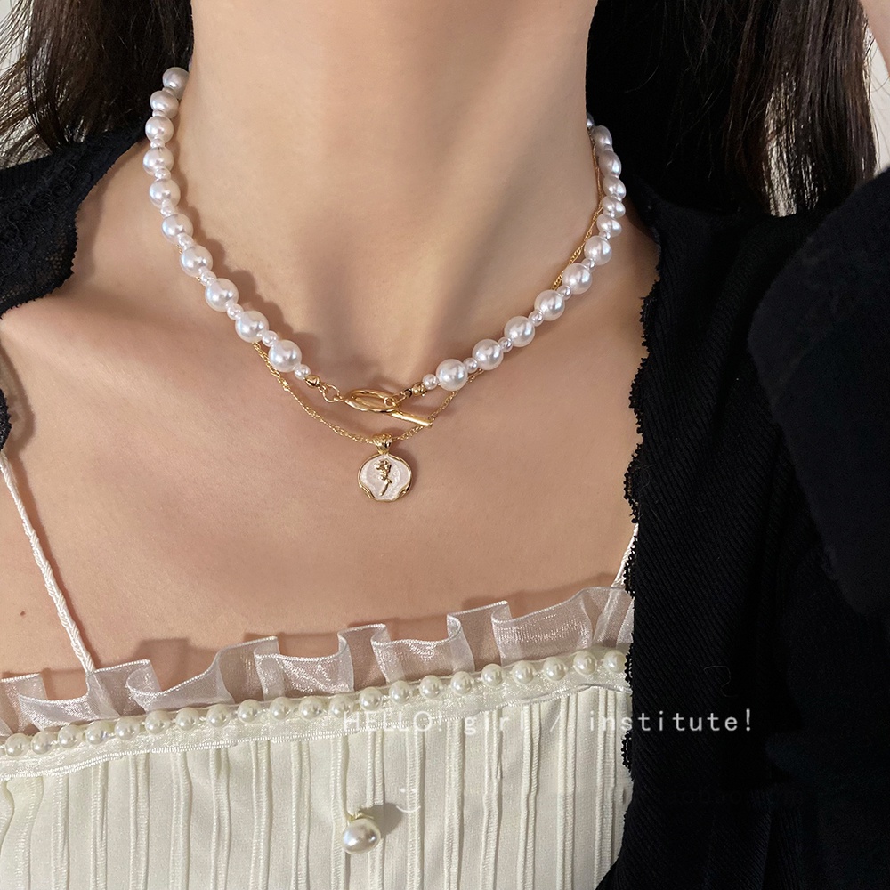 Set 2 Vòng Cổ Choker Đính Hạt Ngọc Trai Thời Trang Cho Nữ
