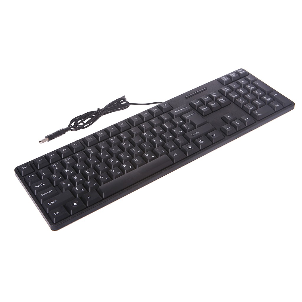 Russian/ English Silent Keyboard Waterproof Office Keyboard for Windows Computer