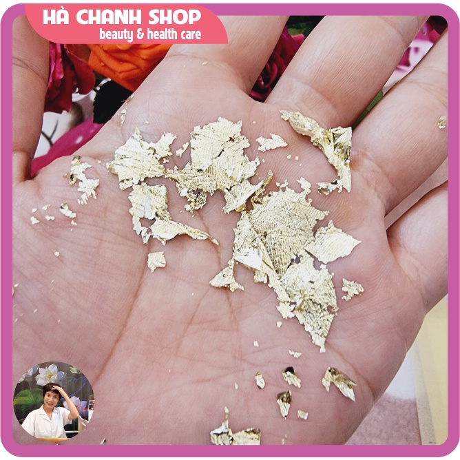 Mặt Nạ Vàng Lá 24K STYLE GOLD LEAF gói 10 Miếng Vàng Lá 24K Nguyên Chất Kích Thước 4.33 x 4.33cm Dưỡng Ẩm Làm Trắng Sáng