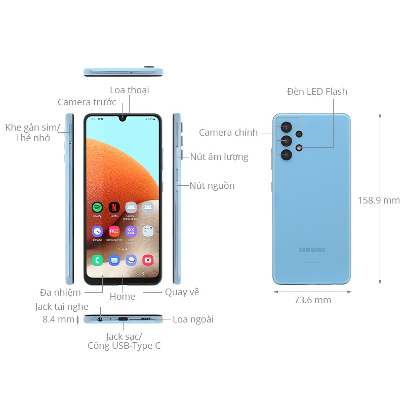 Điện thoại Samsung Galaxy A32 4G - Hàng Chính Hãng, Mới 100%, Nguyên seal