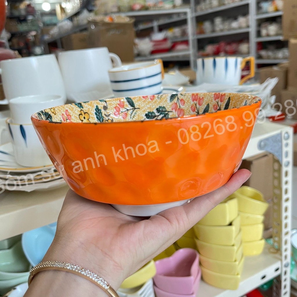 Bộ bát đĩa sứ,Chén Dĩa Sứ Bát Ăn Cơm Decor Bộ bát đĩa gấu cam xinh yêu 13 món cho gia đình.
