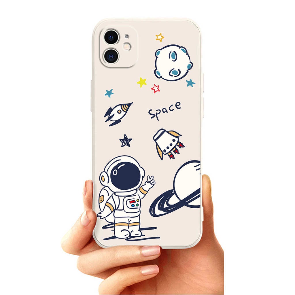 Astronaut iPhone Case 🔥 Silicone Side Stripe Pattern Edge Apple iPhone 12 Pro Max i12 iPhone11 12promax 7 Plus XS 6 iPhone 8 Plus i11 iPhone12 mini SE 2020 X 12 SE2 11 Xr 6s plus 8p iPhone 11 11p Ốp