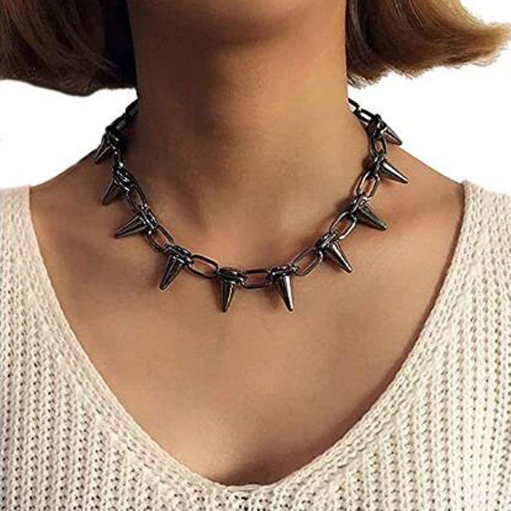 Dây Chuyền Choker Đính Đinh Tán Phong Cách Hip Hop Harajuku Cho Nam Và Nữ