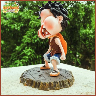 Mô hình chibi luffy bị đấm sưng mặt ( one piece )