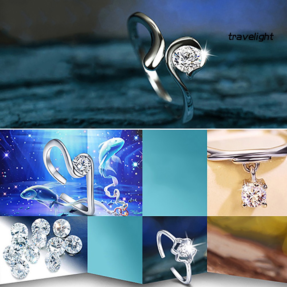 Nhẫn Mở Mạ Bạc Khắc Hình Chòm Sao Thời Trang Cho Nam Nữ