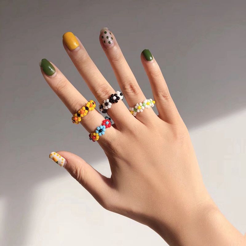Vòng đeo tay kết hạt cườm nhựa phong cách Hàn Quốc thời trang Nhẫn