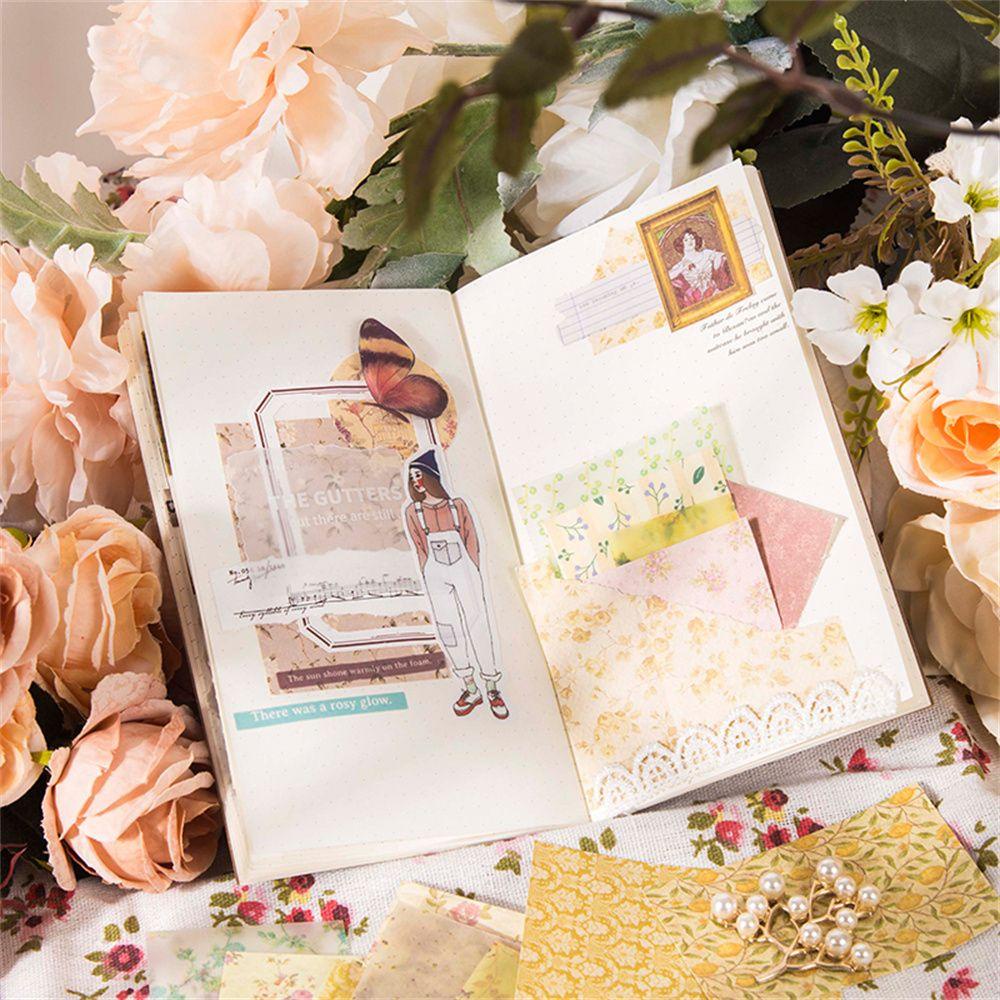 LAKAMIER Set 30 Tờ Giấy Hình Hoa Trang Trí Nhật Ký Album Ảnh