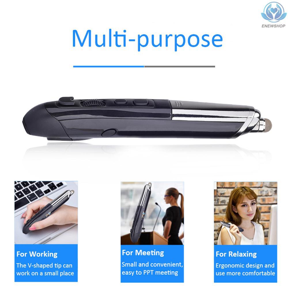 【enew】PR-08 2.4Ghz Wireless Optical Touch-pen Mouse 800/1200/1600DPI Wireless Mouse Pen with Web Browsing Laser-Presenter Handwriting Ergonomic Mice for PC Laptop Computer