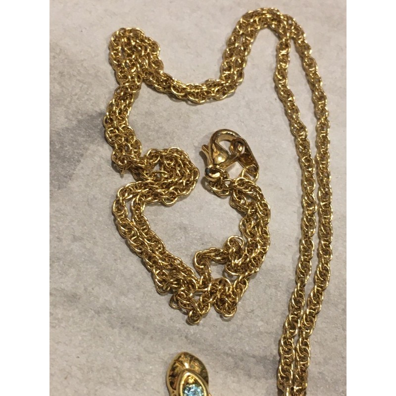 Dây chuyền vintage -mặt thánh giá đính đá màu