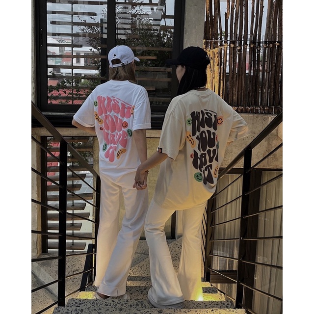 Áo Thun KINDNESS Tay Lỡ Unisex Nam/Nữ màu Beige/Trắng Cổ Tròn - HIGHCLUB Brand Chính Hãng | BigBuy360 - bigbuy360.vn