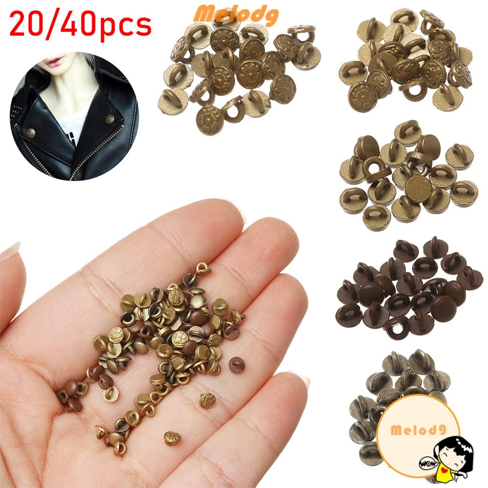 Set 20 / 40 Nút Kim Loại Mini In Họa Tiết Dễ Thương Nhiều Màu 4mm Dùng May Quần Áo Búp Bê Diy