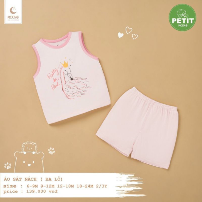 Bộ ba lỗ Moon petit bé trai, bé gái