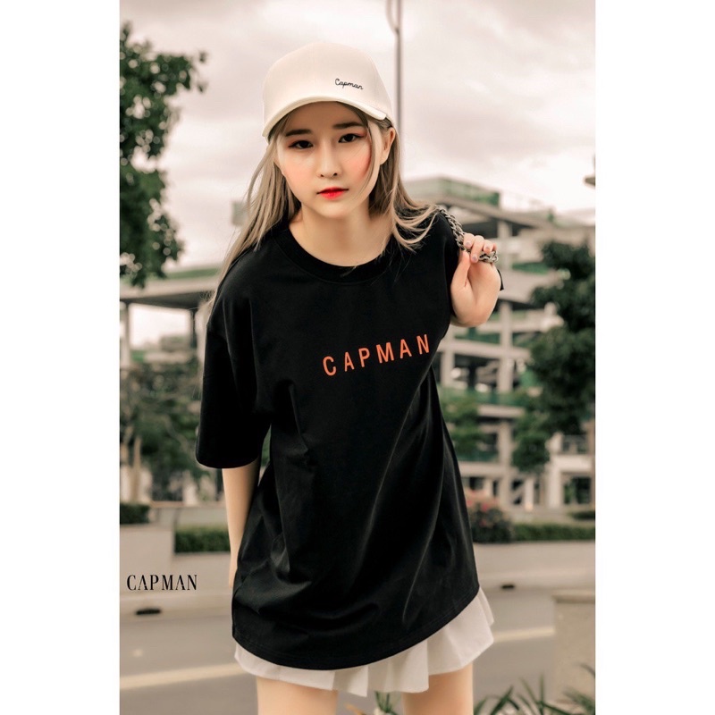 Áo thun tay lỡ unisex in CAP.MAN freesize