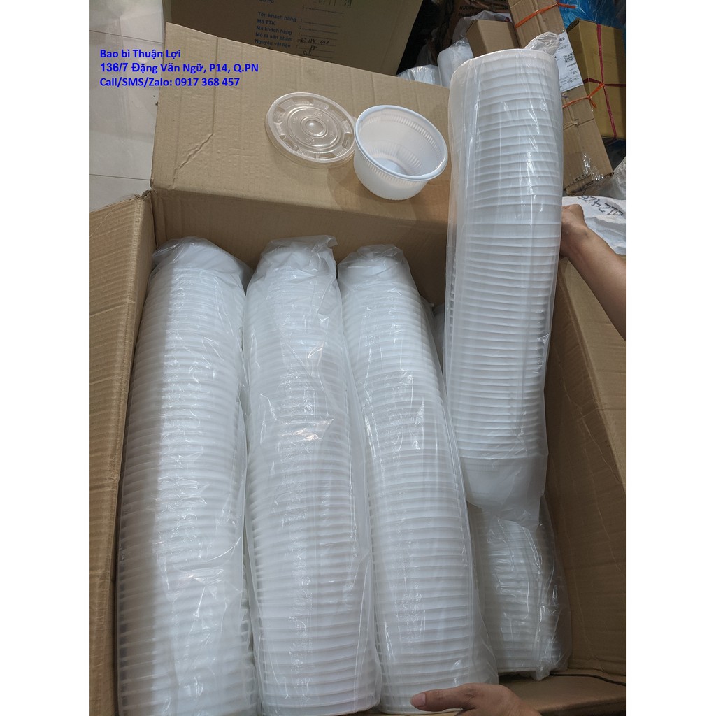 Tô nhựa 700ml (KÈM NẮP) màu [TRONG / TRẮNG SỮA] :đựng thực phẩm NÓNG / LẠNH [Lốc 25 cái] | BigBuy360 - bigbuy360.vn