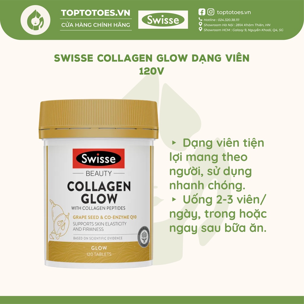 Swisse Beauty Collagen làm da hồng hào, căng bóng, trẻ hoá da