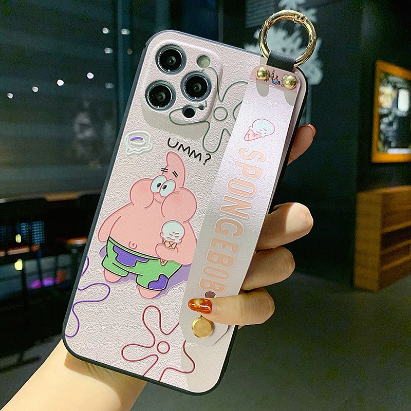 Ốp lưng Samsung A12 A71 A52 A51 A31 A70 A50 A50S A30 A30S A20 A10 A21S M51 A7 2018 3D Relief Cartoon Cut SpongeBob Soft TPU Case Cover+Wristband | BigBuy360 - bigbuy360.vn