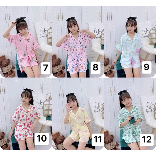 SIZE 18-38kg: Bộ pijama lụa Mango đại hè siêu đẹp cho bé trai bé gái - BPLDH
