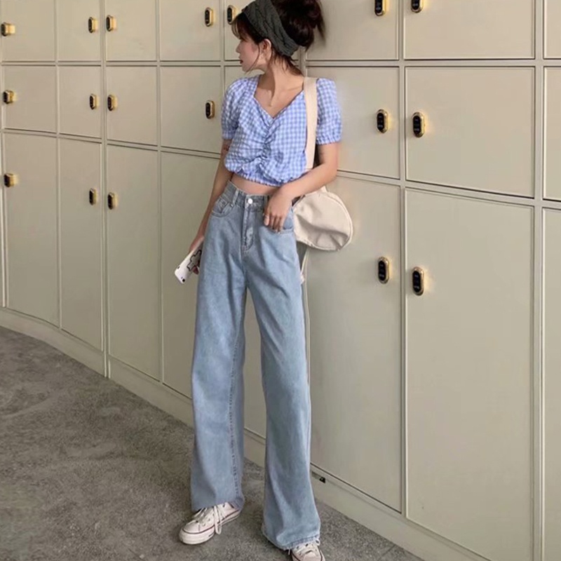 Quần Jean Nữ Ống Loe Lưng Cao Màu Sắc Thời Trang