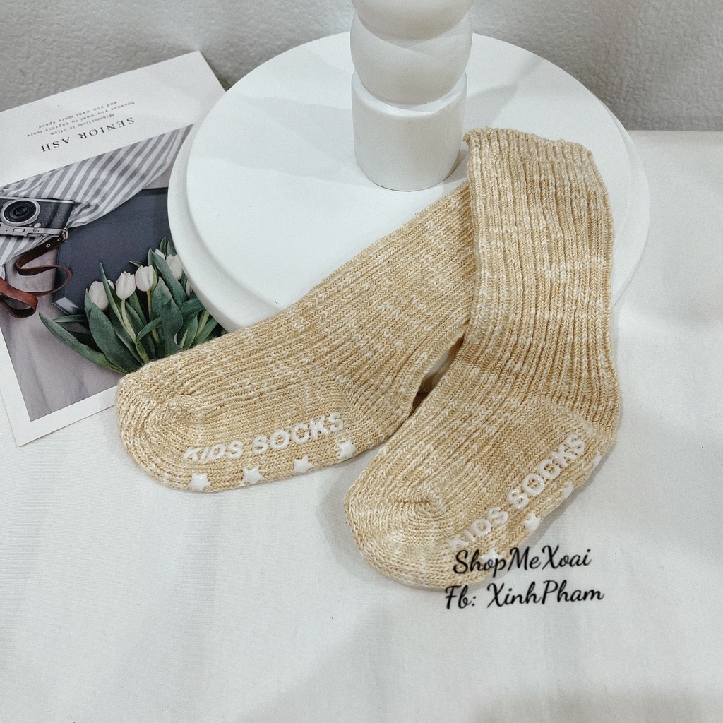 TẤT LEN CỔ CAO CÓ CHỐNG TRƯỢT HIỆU KIDS SOCKS CHO BÉ YÊU