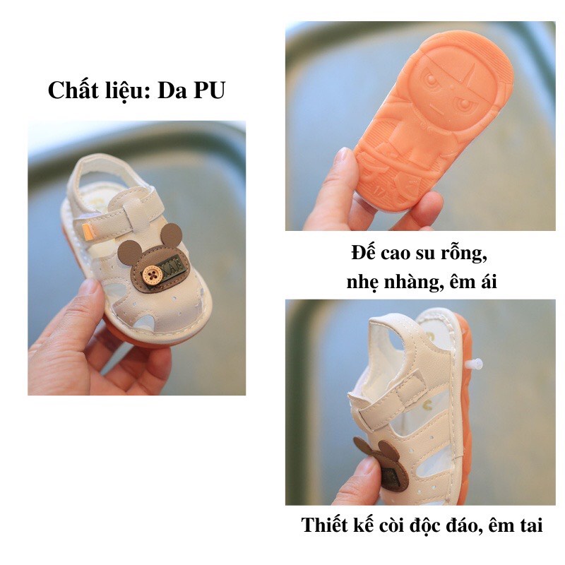 Dép tập đi cho bé trai gái có tiếng kêu Chubby Store, giày tập đi dành cho bé sơ sinh từ 6 tháng đến 2 tuổi đế mềm