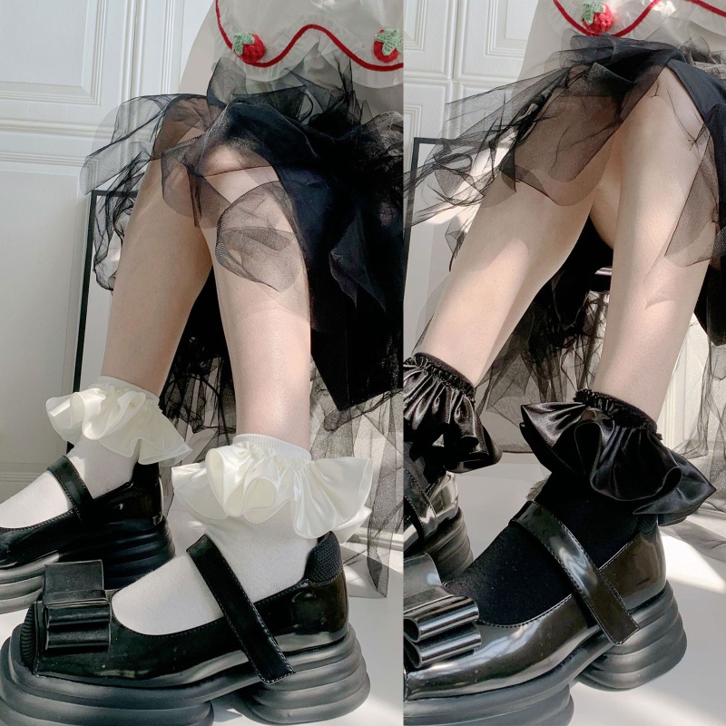 Xixi Tất Chân Nhún Bèo Phong Cách Công Chúa Dễ Thương Cho Nữ