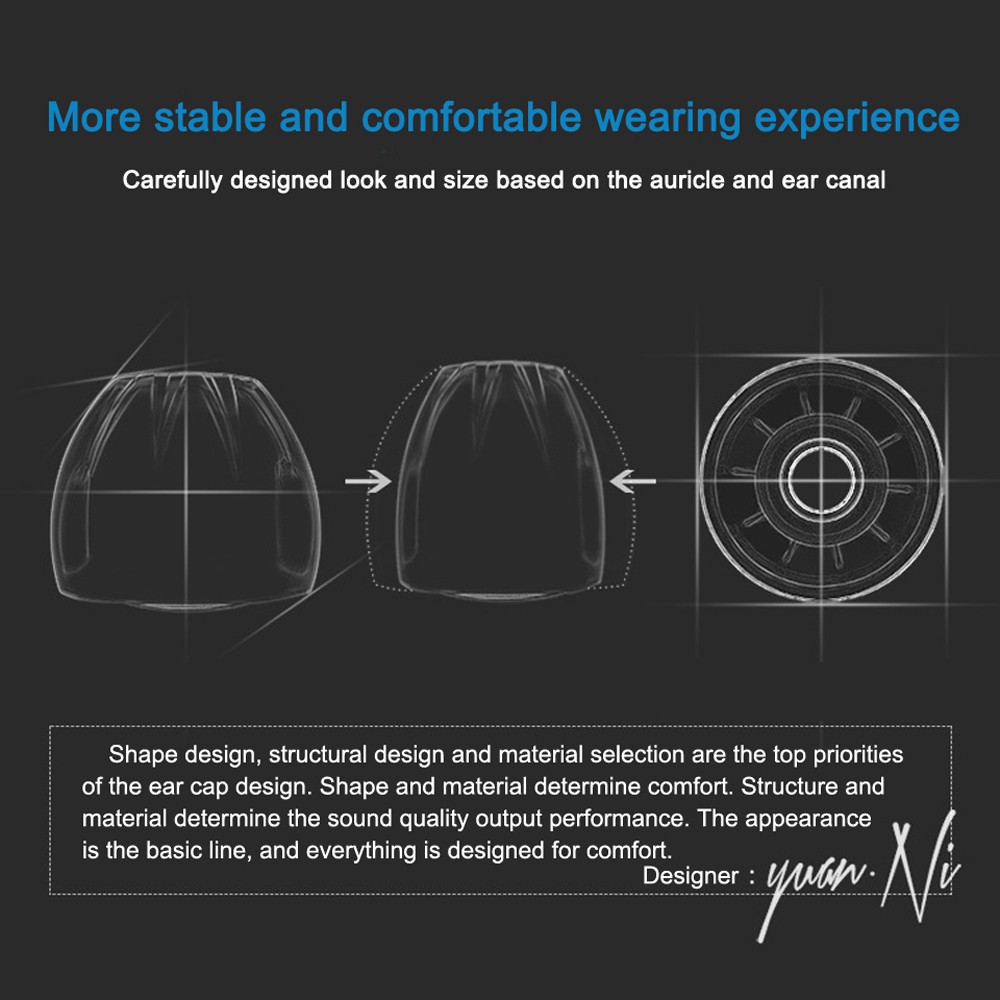 Set 3 cặp nút bọc tai nghe bằng silicon cỡ S M L cho tai nghe KZ