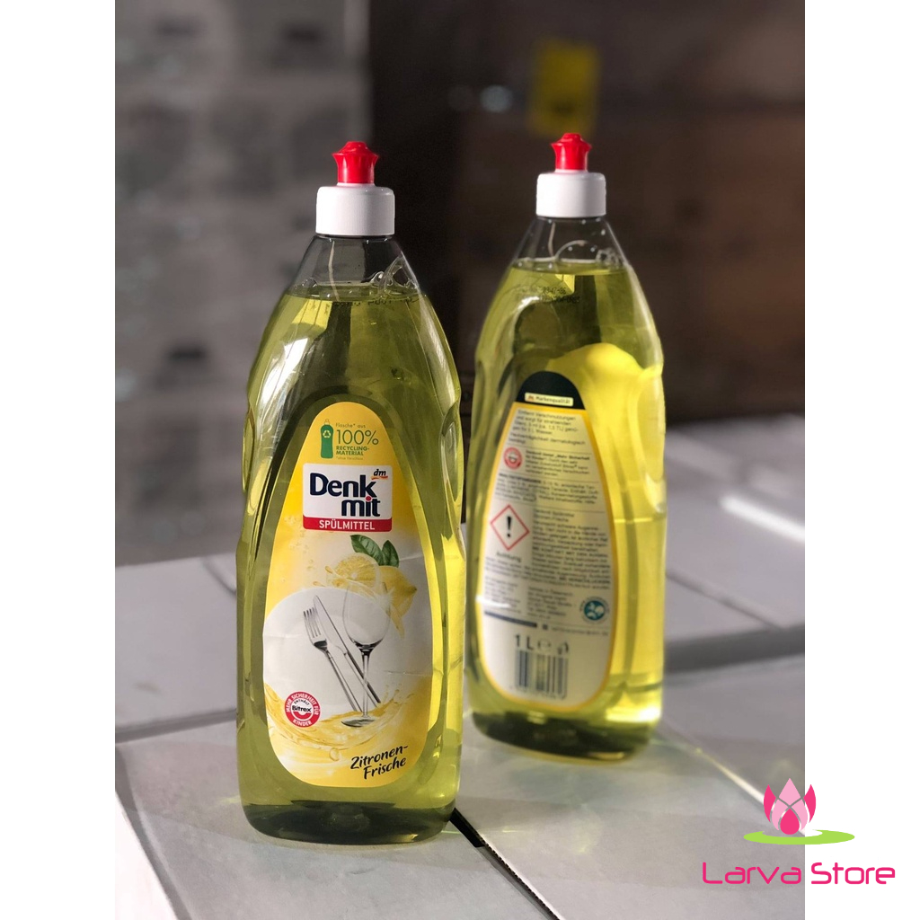 [Nội Địa Đức] Nước rửa bát chén Denkmit hương chanh 1 Lít (Spülmittel Zitronen-Frische) - Larva Store