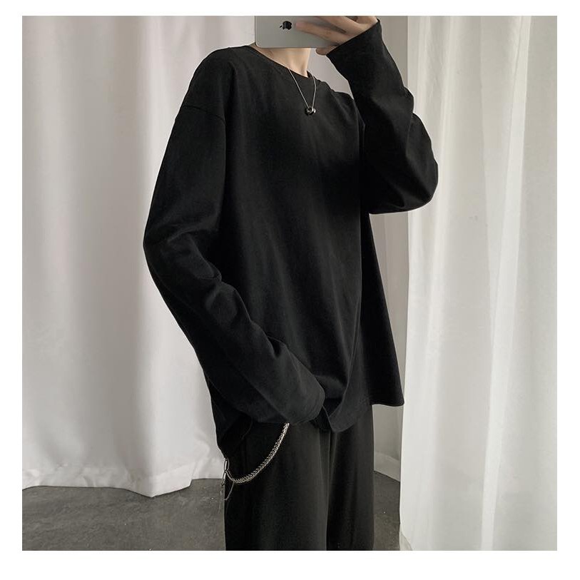 Áo phông/thun dài tay nam TRẮNG ĐEN TRƠN form rộng unisex nam nữ đẹp cặp đôi oversize ulzzang Hàn Quốc 2020 | Valu Store