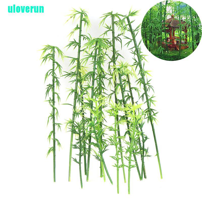 Uloverun Bộ 20 Mô Hình Cây Tre Mini Bằng Nhựa Để Bàn Trang Trí