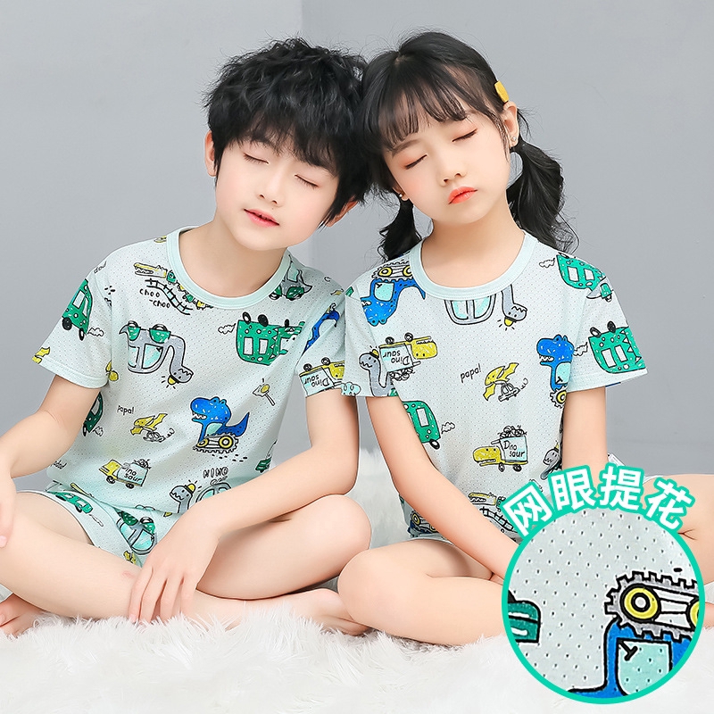 Bộ Đồ Ngủ Cotton Dài Tay In Họa Tiết Dễ Thương Cho Bé