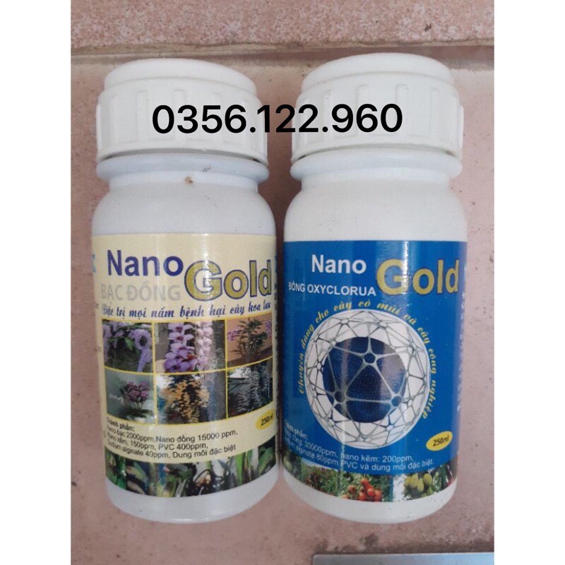 Bộ 2 sản Nano gold bạc đồng + Nano gold đồng - chế phẩm nấm bệnh cho hoa hồng, phong lan