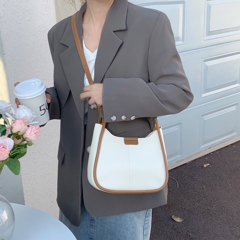 Túi đeo chéo nữ, Túi đeo vai da dày kiểu dáng basic phong cách đơn giản PK 423