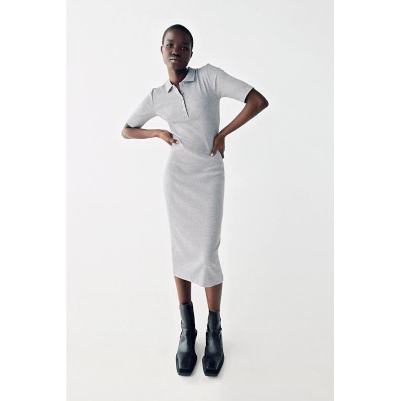 Zara Đức - Đầm váy Zara sale auth new tag cao cấp chính hãng polo có cổ thun gân ôm body dày dặn nút dáng bút chì  ྇