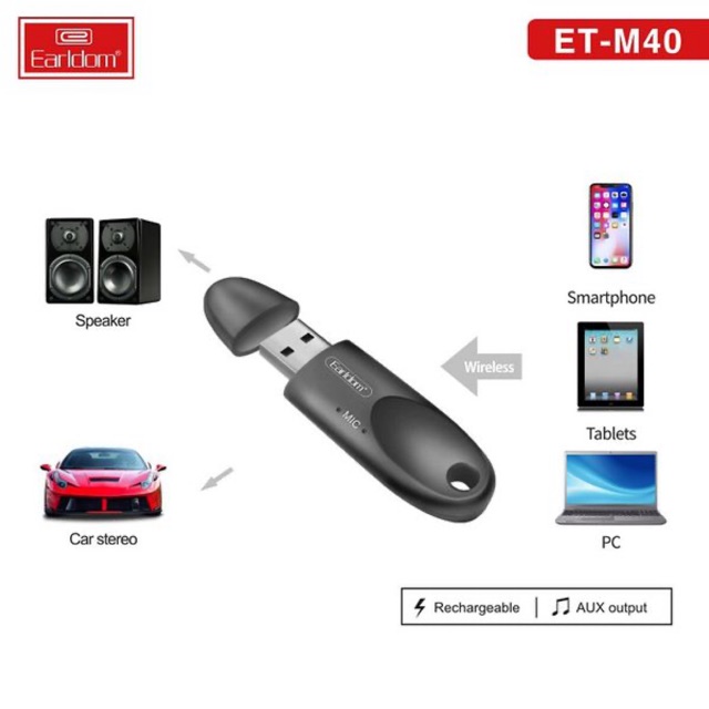 Usb thu bluetooth cho loa M40, biến loa thường thành loa bluetooth hoàn toàn ko dây Chính Hãng Earldom