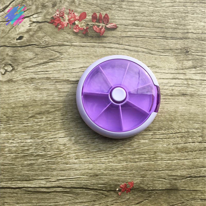 ✅COD❤✨ Pill Storage Box Medicine Case 7 Day Organizer Round Shape Portable For Travel