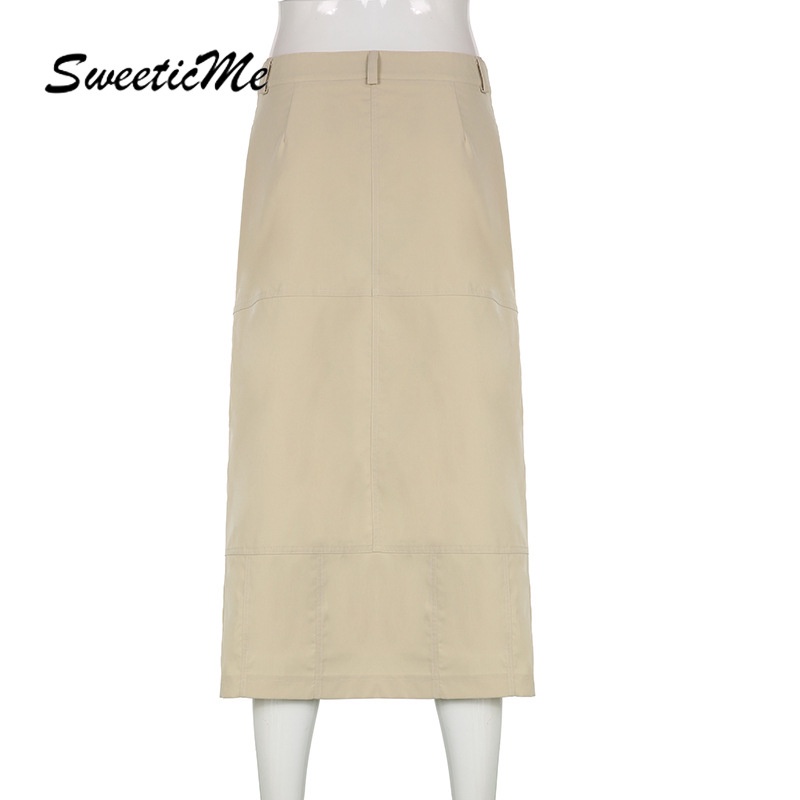 Sweeticme Váy May Xẻ Tà Thời Trang Nữ