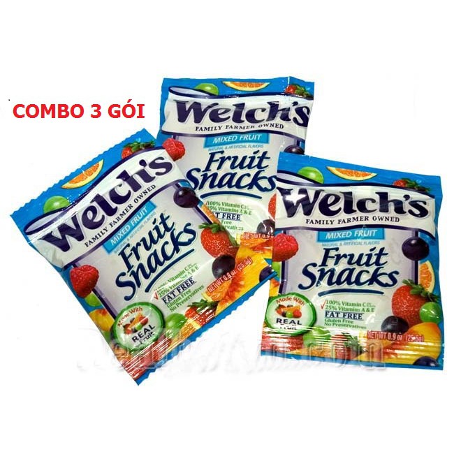 [COMBO 3 GÓI] KẸO DẺO TRÁI CÂY WELCH'S 22.7g/gói