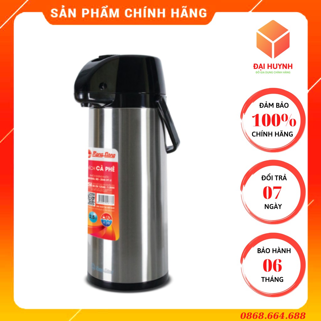 Phích Giữ Nhiệt,Pha Trà,Pha Cafe Tự Bơm Cao Cấp 2500ml RD 2545 ST1.E Rạng Đông