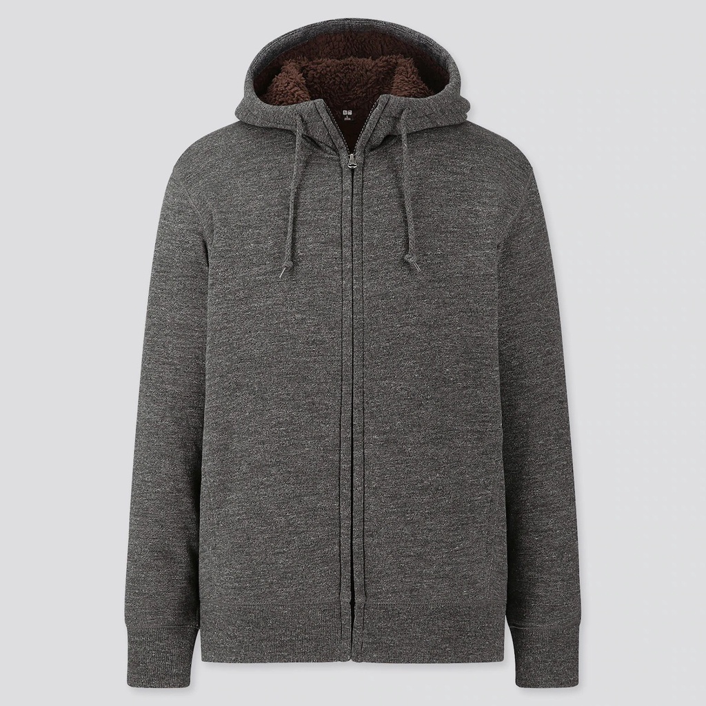 [Hàng Nhật Nội Địa] Áo khoác Hoodie nỉ lót lông cừu Uniqlo - Nam