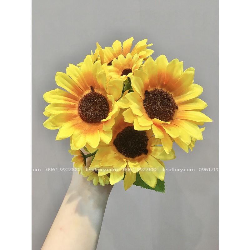 Chùm Hoa Hướng Dương, hoa hướng dương giả cắm lọ trang trí, Decor Nhà Cửa - HOG0003