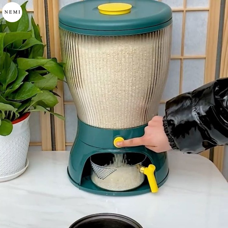 Thùng Đựng Gạo Ngũ Cốc 4 Ngăn Có Thể Xoay 360' Có Nút Bấm Dễ Dàng Lấy Gạo Tặng Kèm Một Cốc Đựng NEMI | BigBuy360 - bigbuy360.vn