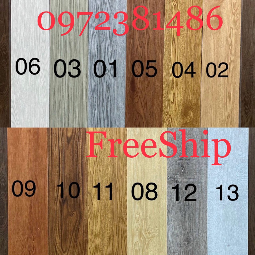 FREESHIP SÀN NHỰA GIẢ GỖ 1M Vuông có keo sẵn bóc dán dày 2mm loại 1 HCM