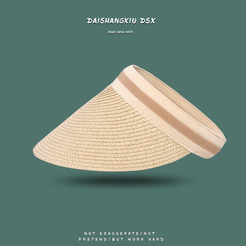 Mũ Cói Vành Rộng Hở Chóp Chống Nắng Ba Màu Sắc Dễ Phối Đồ Mang Đi Du Lịch