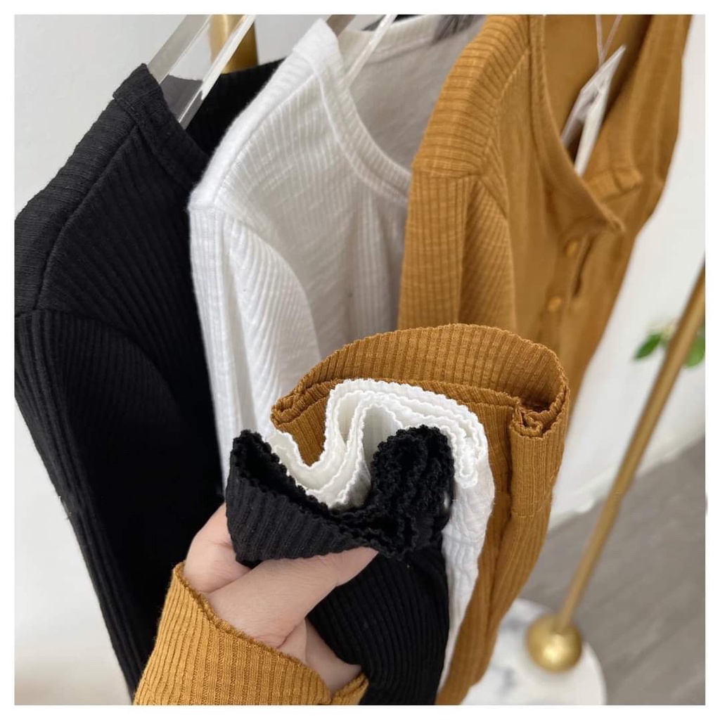 [Hàng cao cấp loại 1] Áo len gân body dài tay cúc ngực chất len tăm cao cấp ôm sát không bai dão Eris Store 024 | BigBuy360 - bigbuy360.vn