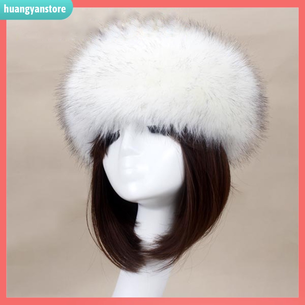 HY| Mũ Hở Chóp Bằng Lông Giả Màu Sắc Trơn Thời Trang Dành Cho Nữ