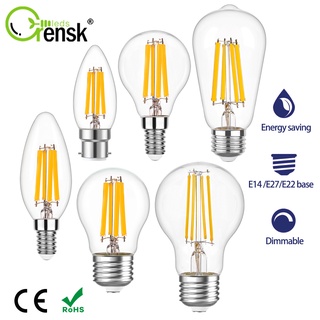 Bóng Đèn Dây Tóc 6.5W 7W 9W 12W B22 E14 E27 220V 2700K 806lm 1521lm Phong Cách Cổ Điển
