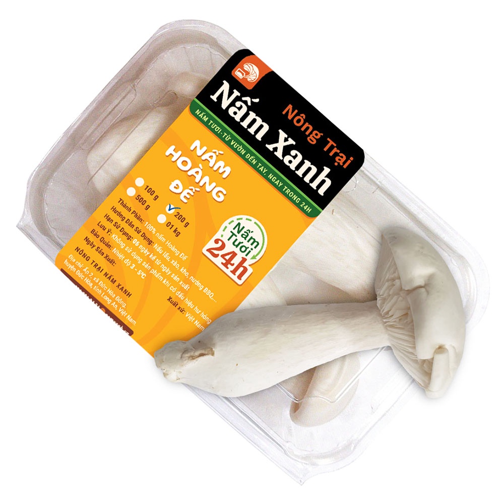 Nấm Hoàng Đế Tươi  Ngon Sạch Loại To 100gr 200gr 500gr - Nông Trại Nấm Xanh